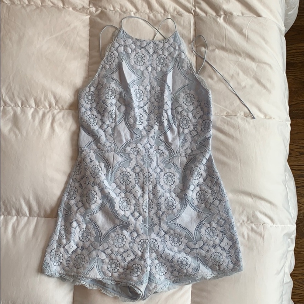 Light Blue Lace Romper